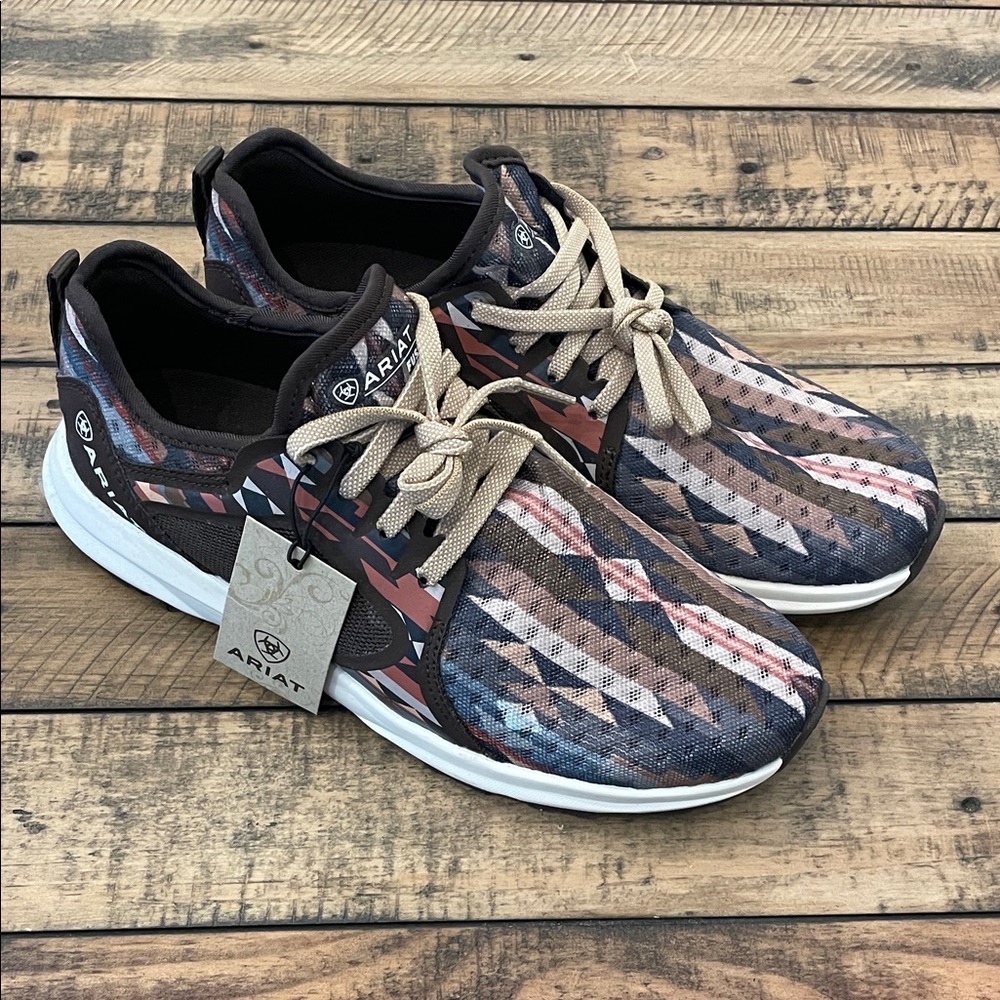 Ariat Patterned Sneakers - Brown and Black Size 7.5